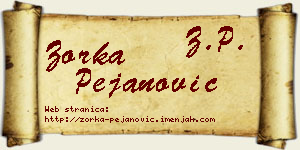 Zorka Pejanović vizit kartica